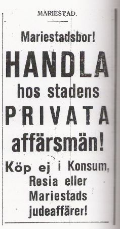 Annons i Den Svenske Nationalsocialisten 1937